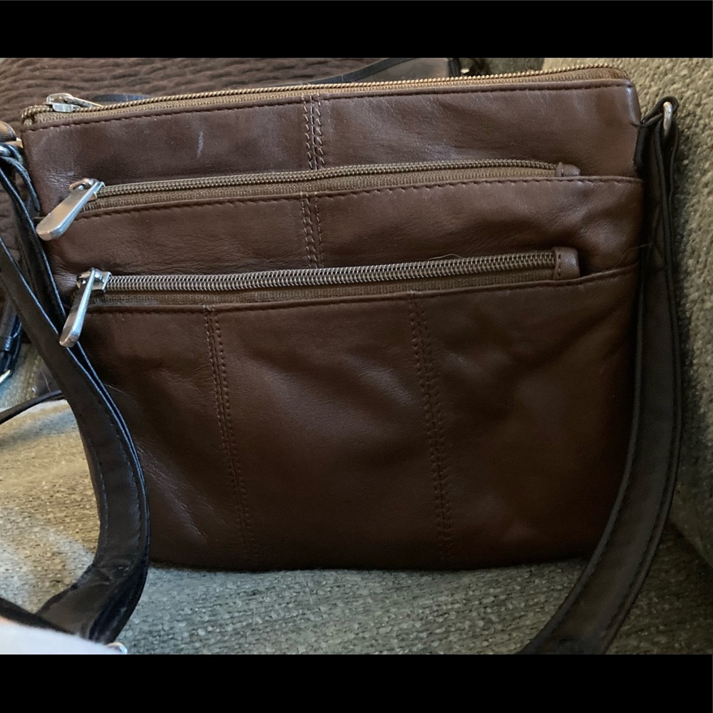 Triple zipper crossbody or shoulder bag